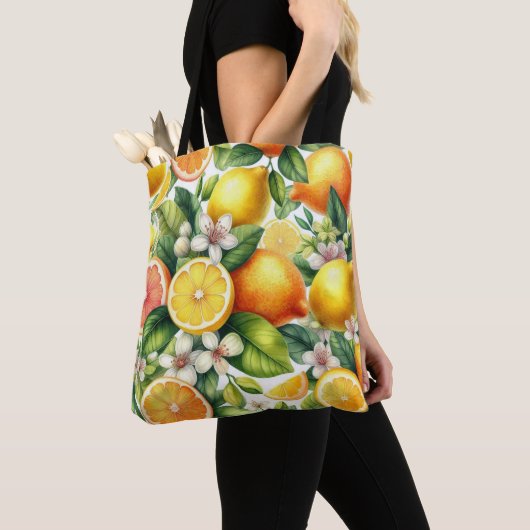 Lemons Patroon Tote Bag (Dichtbij)