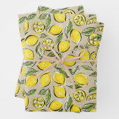 Lemons Pattern Yellow Inpakpapier Vel (In situ)