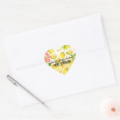 Lemons Pink floral ombre waterverf Hart Sticker (Envelop)