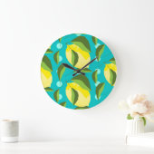 Lemons Polka Dot: blauwe achtergrond. Grote Klok (Huis)