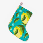 Lemons Polka Dot: blauwe achtergrond. Kleine Kerstsok (Voorkant (Hangend))