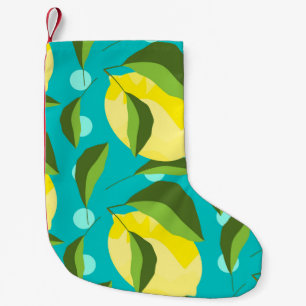 Lemons Polka Dot: blauwe achtergrond. Kleine Kerstsok
