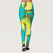 Lemons Polka Dot: blauwe achtergrond. Leggings (Achterkant)