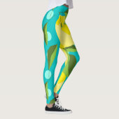Lemons Polka Dot: blauwe achtergrond. Leggings (Rechts)