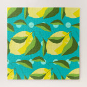 Lemons Polka Dot: blauwe achtergrond. Legpuzzel (Horizontaal)