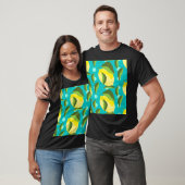 Lemons Polka Dot: blauwe achtergrond. T-shirt (Unisex)