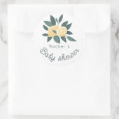 Lemons polkadots baby shower ronde sticker (Tas)