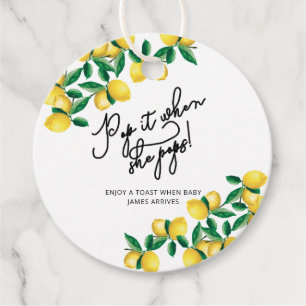 Lemons - Pop het als ze baby shower pop Bedankjes Labels