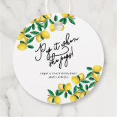 Lemons - Pop het als ze baby shower pop Bedankjes Labels (Achterkant)