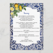 Lemons Portugese Tegels Weddenschap Welkomstreisro Programmakaart (Achterkant)