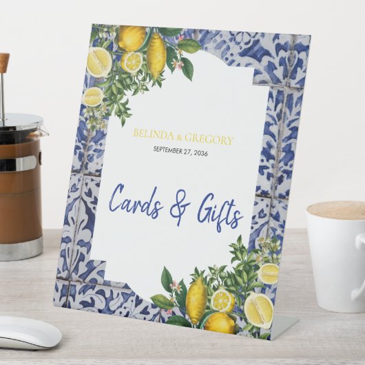 Lemons Portugese Tegels Weddenschappen Reclamebord Met Voetstuk (Insitu)