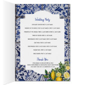 Lemons Portugese Tegels Wedding Order of Service (Binnen (Rechts))