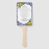 Lemons Portugese Tegels Wedding Programme Handwaaier (Achterkant)