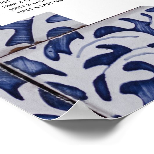 Lemons Portugese Tegels Wedding Seating Chart Poster (Hoek)