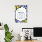 Lemons Portugese Tegels Wedding Seating Chart Poster (Thuiskantoor)