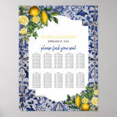 Lemons Portugese Tegels Wedding Seating Chart Poster (Voorkant)