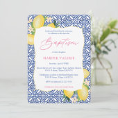 Lemons Positano Italiaanse Tegels Girl Baptism Par Kaart (Staand voorkant)