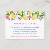 Lemons Positano Roze Display Baby shower Informatiekaartje (Voorkant)