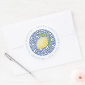 Lemons Positano Welkom op onze bruiloft buiten de  Ronde Sticker (Envelop)