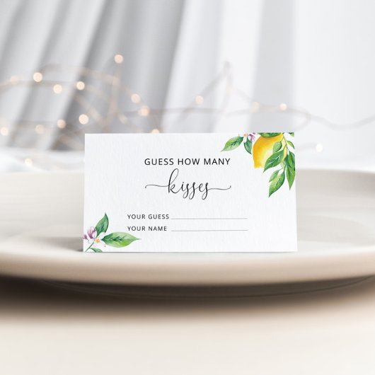 Lemons raden hoeveel kisses brudal game informatiekaartje