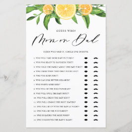 Lemons raden wie Baby shower van mama of papa is