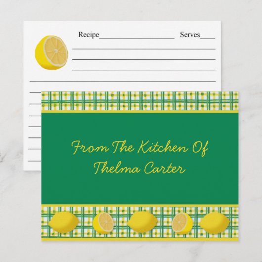 Lemons Recipe Card Briefkaart (Voorkant / Achterkant)