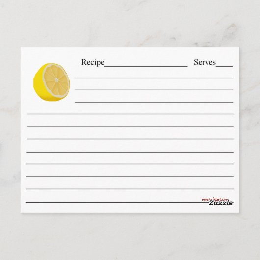 Lemons Recipe Card Briefkaart (Achterkant)