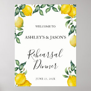 Lemons Rehearsal Dinner welkomstbord Poster