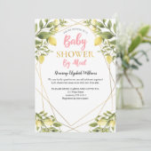 Lemons roze Baby shower per post Kaart (Staand voorkant)