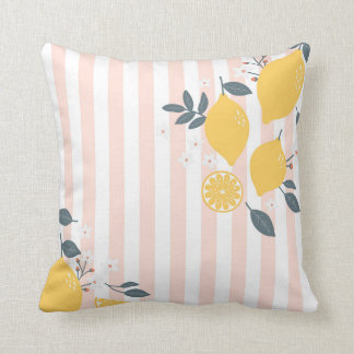 Lemons roze stripes kussen