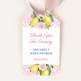 Lemons Roze Tegel Meisje Baby shower Party Favor Cadeaulabel