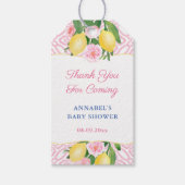 Lemons Roze Tegel Meisje Baby shower Party Favor Cadeaulabel (Voorkant)