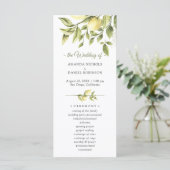Lemons Rustic Greenery Wedding Ceremony Program (Staand voorkant)
