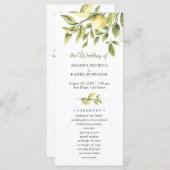 Lemons Rustic Greenery Wedding Ceremony Program (Voorkant / Achterkant)