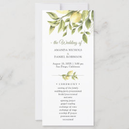 Lemons Rustic Greenery Wedding Ceremony Program
