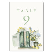 Lemons Sage Mediterranean Watercolor Wedding Kaart (Voorkant)