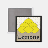 Lemons serie 4 vierkante magneet (Voorkant / Achterkant)