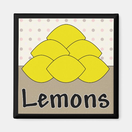 Lemons serie 4 vierkante magneet (Voorkant)