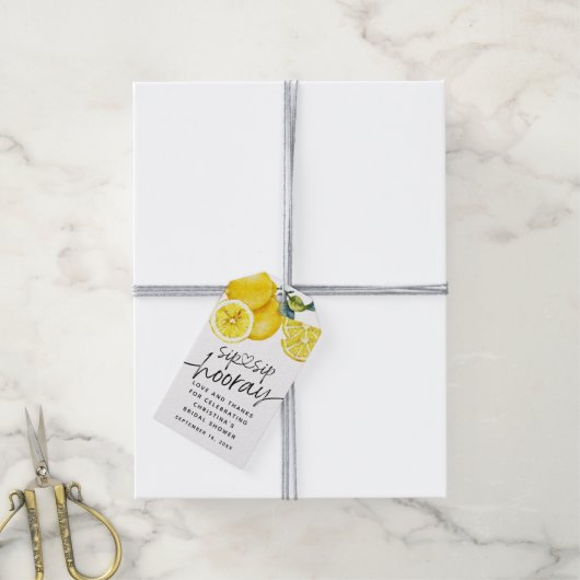 Lemons Sip Sip Hooray Vrijgezellenfeest Favor Cadeaulabel (Met Touw)