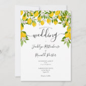 Lemons Spring Blossom Greenery Wedding Kaart (Voorkant)