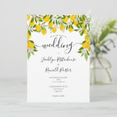 Lemons Spring Blossom Greenery Wedding Kaart (Staand voorkant)