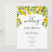Lemons Spring Blossom Greenery Wedding Kaart (Voorkant / Achterkant)
