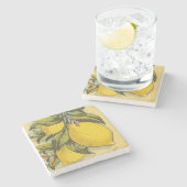 Lemons Square Stenen Onderzetter (Zijkant)