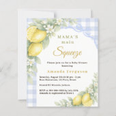 Lemons squeeze bow boy Baby Shower invitation (Voorkant)