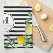Lemons striped Family Kitchen Custom Theedoek (Quarter Fold)