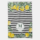Lemons striped Family Kitchen Custom Theedoek (Verticaal)