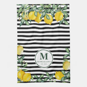 Lemons striped Family Kitchen Custom Theedoek