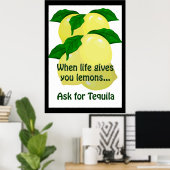 Lemons Tequila Funny Poster 20 x 28 (Thuiskantoor)