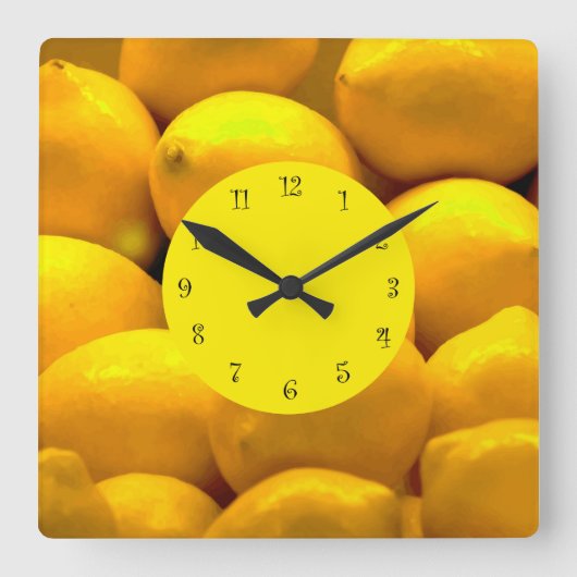 Lemons Theme Kitchen Wall klokken (Voorkant)