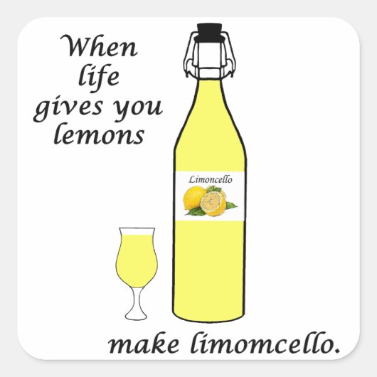 Lemons to Limoncello Vierkante Sticker (Voorkant)